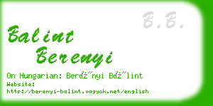 balint berenyi business card